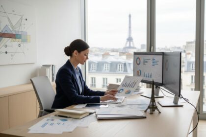 Expert comptable analysant des documents financiers à Paris