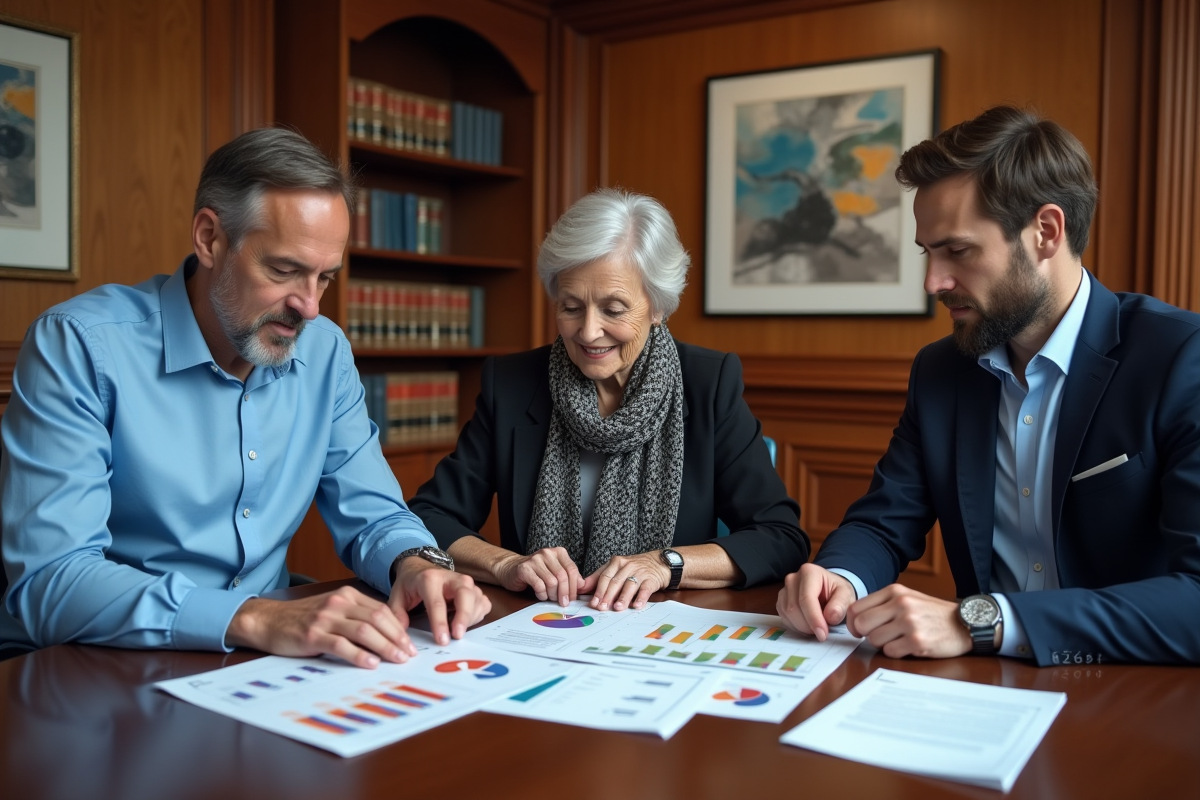 Groupe de professionnels analysant des documents financiers